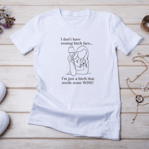 white statement tee with text