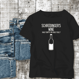 Black graphic schrodingers wine grapchi tshirt