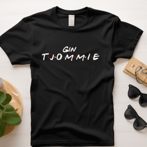 Black graphic Gin Tjommie graphic tee