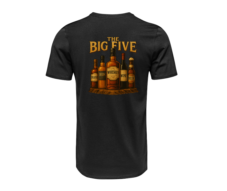 black Graphic Tee the south afircan big 5 back