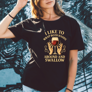 black graphic I love to wrap both hands tshirt unisex