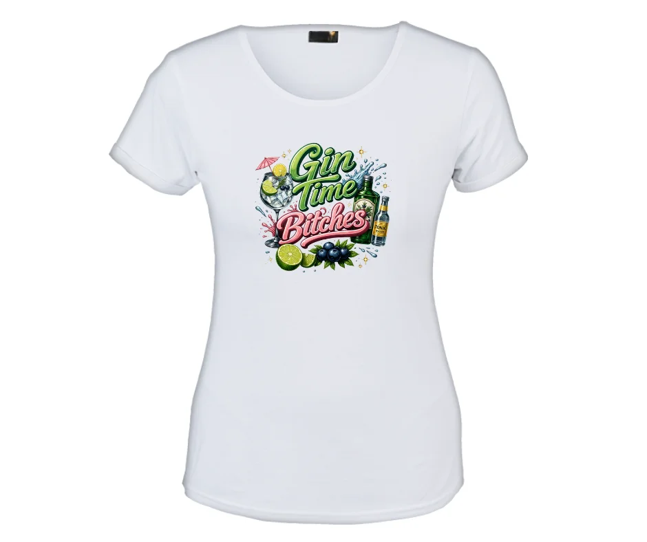 Wine-Ot Gin Time Bitches | Gin Themed Tee | Gin T-Shirts White Ladies