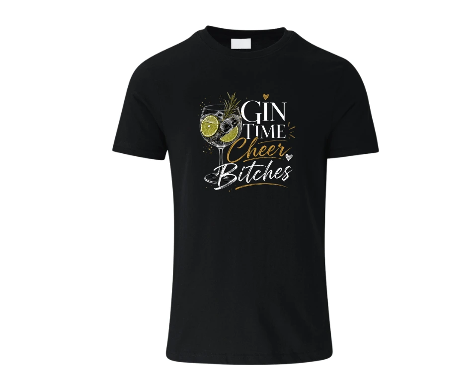 wine-Ot Gine Time Bitches Tee | Gin Tee | Gin T-Shirt