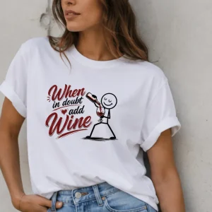 Wine-Ot When In Doubt Add More Wine Tee | Wine T-Shirt