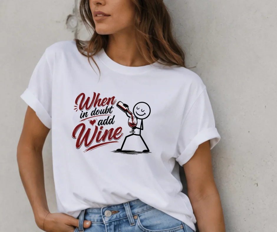 Wine-Ot When In Doubt Add More Wine Tee | Wine T-Shirt