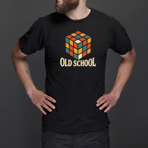 Old school rubiks cube black tee