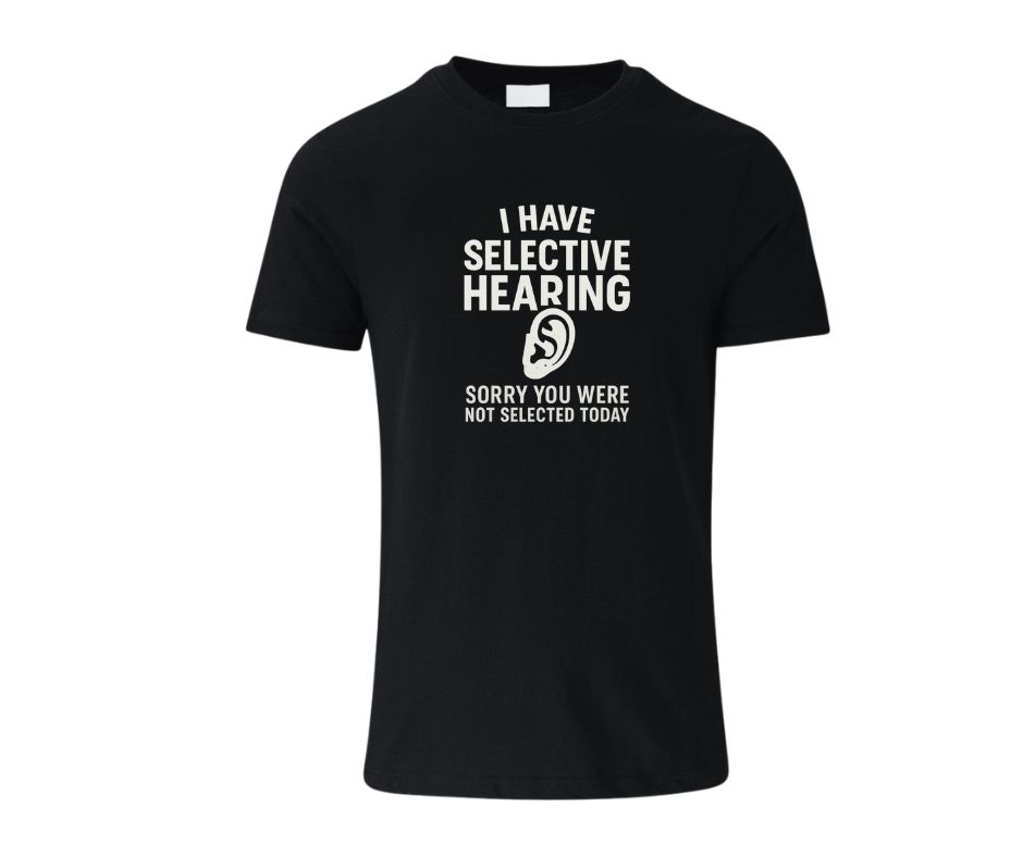 black selective hearing tee mens