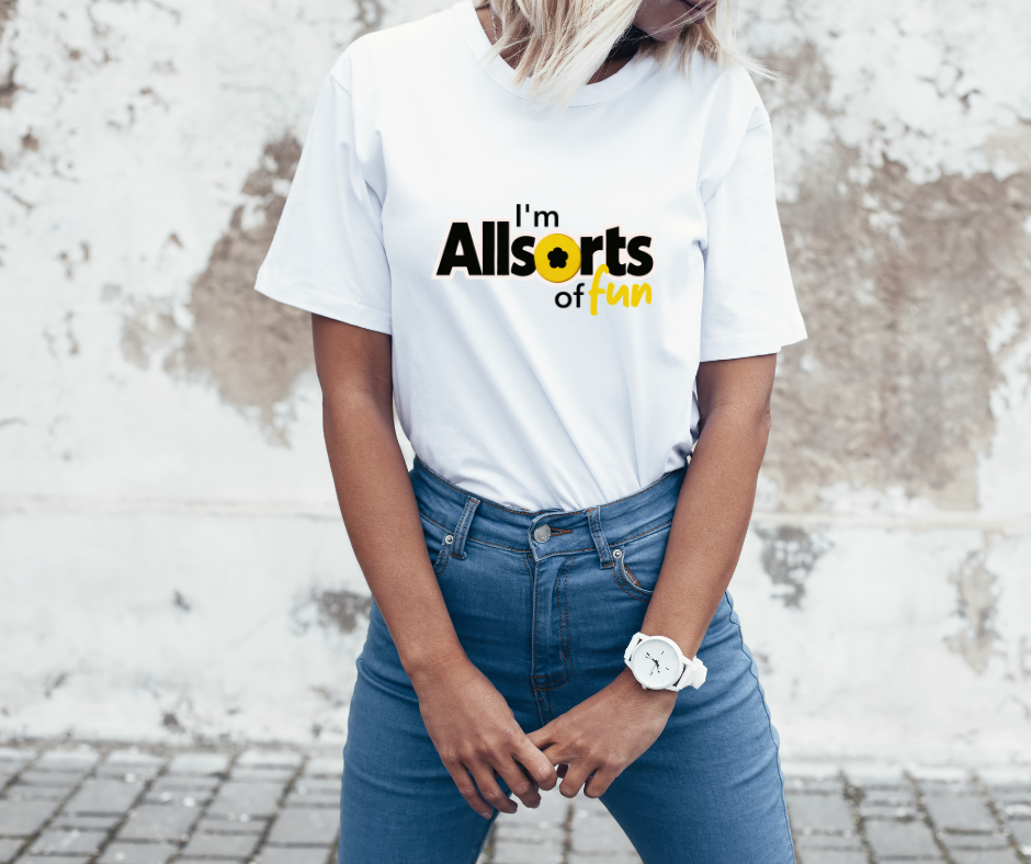 white allsort of fun graphic tee men