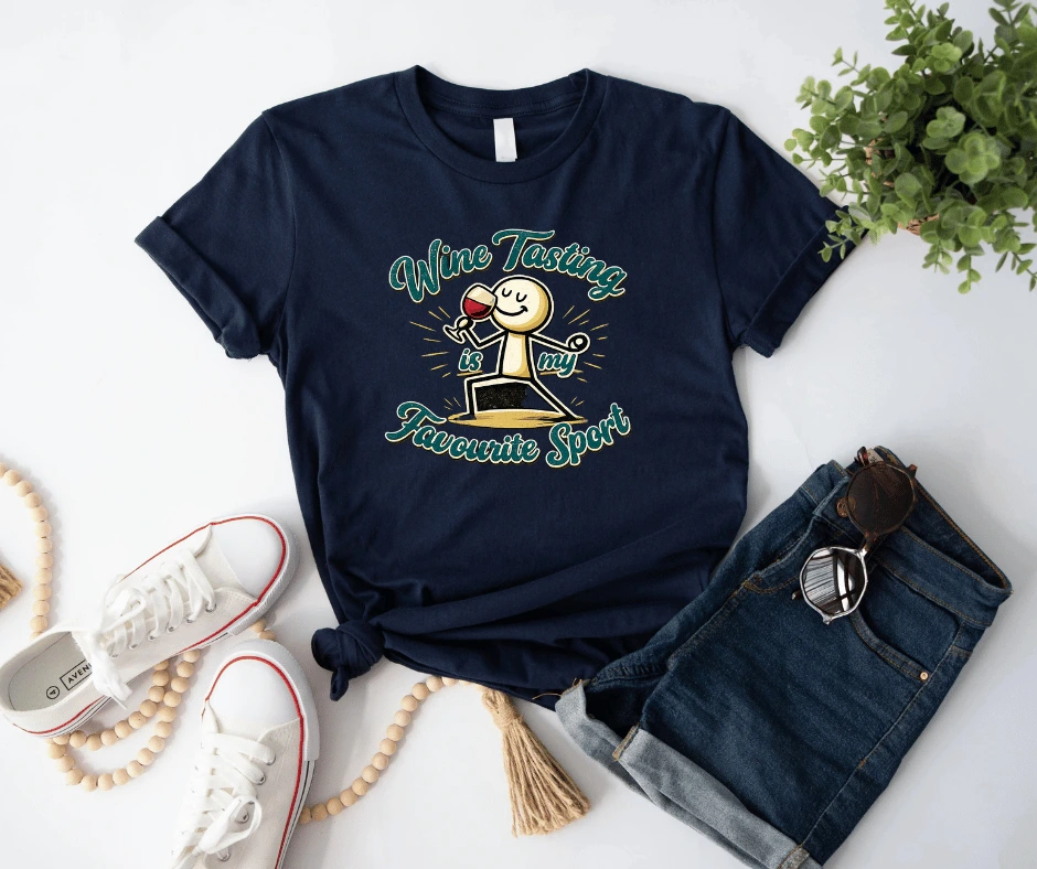 White graphic WTF Wine Tasting friends tee | Wine Themed Tee | Wine T-Shirt
