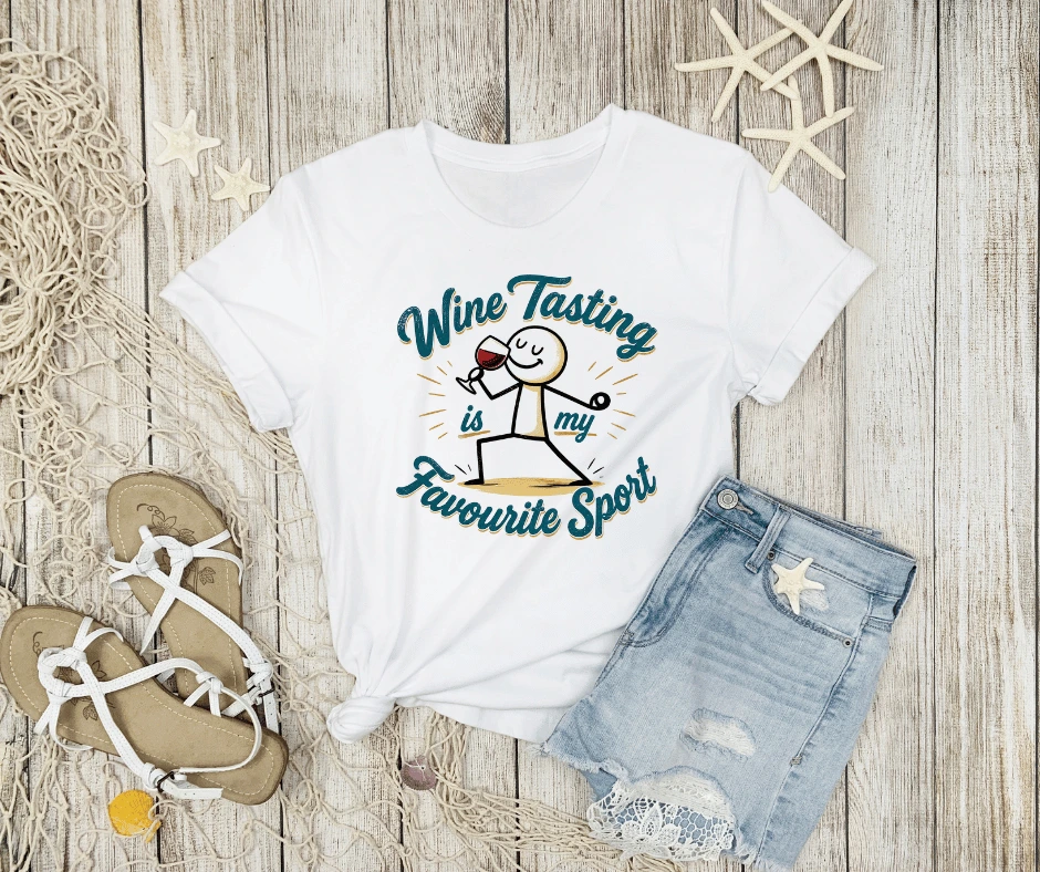White graphic WTF Wine Tasting friends tee | Wine Themed Tee | Wine T-Shirt