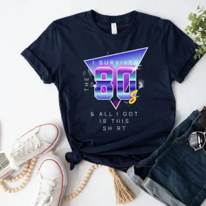 Wine-Ot I Survived the 80s T-Shirt – Retro Neon Edition | Old School Themed T-Shirts