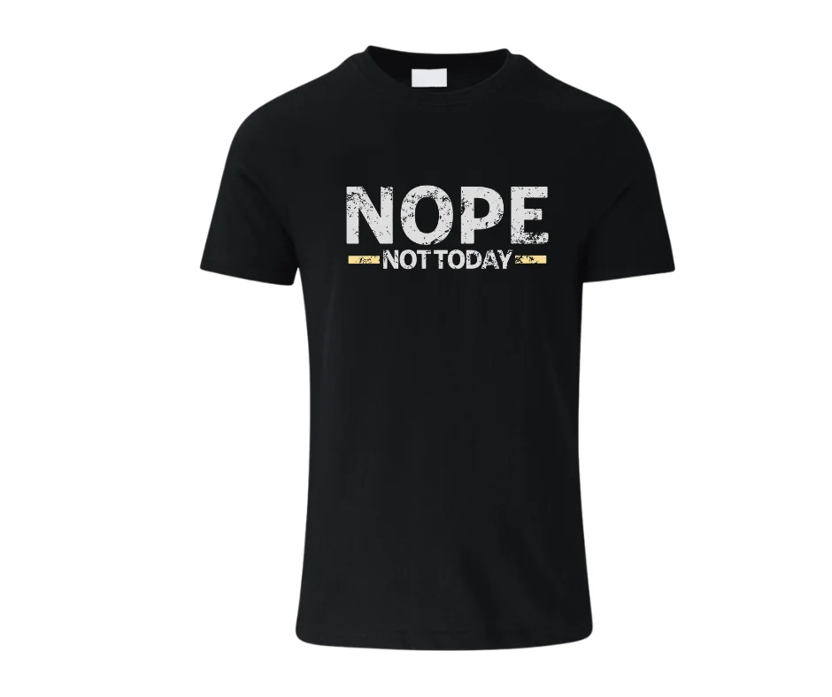 wine-Ot Nope. Not Today. T-Shirt | Sarcasm T-Shirt Black
