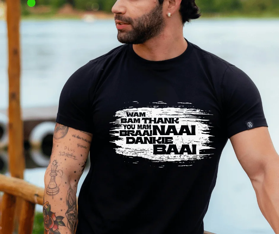 Wine-Ot “Wam Bam Thank You Mam – Braai Naai Dankie Baai” Tee | Braai Themed T-Shirt | Wine-Ot T-shirts