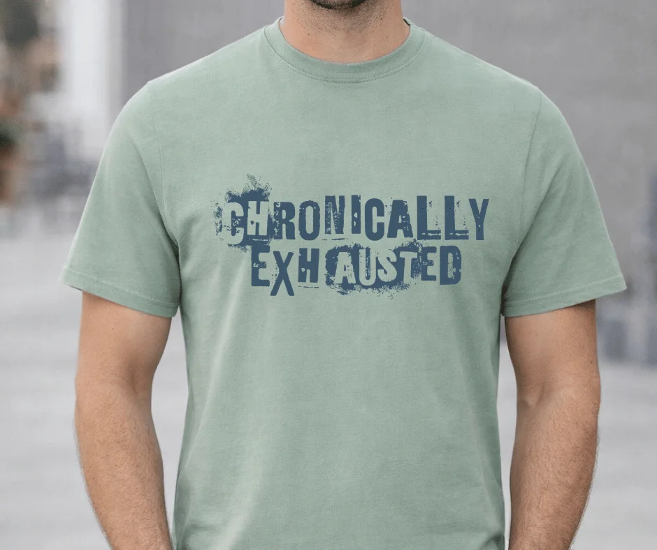 Wine-Ot Chronically Exhausted Graphic T-Shirt | Old School T-sHirt | Wine-Ot T-shirts