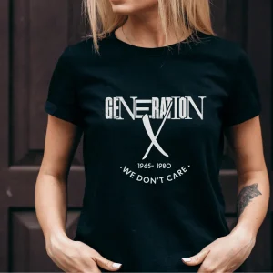 Wine-Ot Generation X – We Don’t Care T-Shirt (1965–1980) | Old School Themed T-Shirts