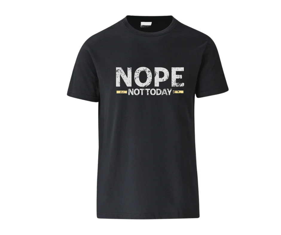 wine-Ot Nope. Not Today. T-Shirt | Sarcasm T-Shirt Dark Grey