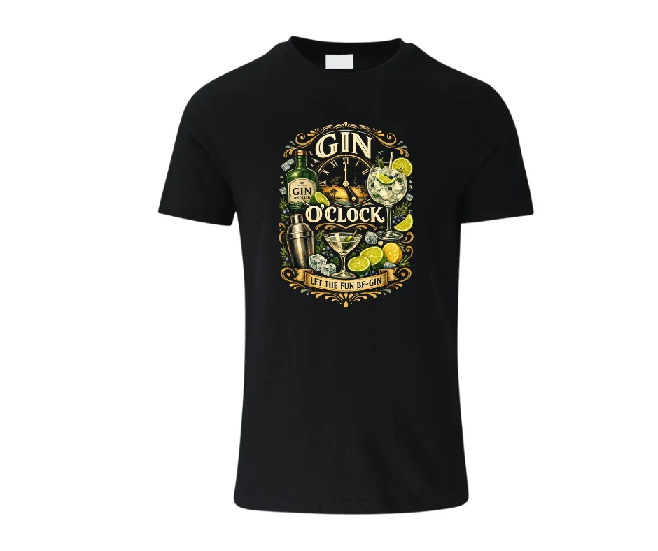 Wine-Ot It's Gin O'clock Somewhere | Gin Tee | Gin Themed Tee