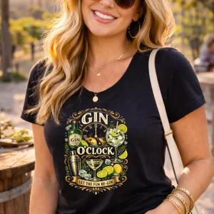 Wine-Ot It's Gin O'clock Somewhere | Gin Tee | Gin Themed Tee