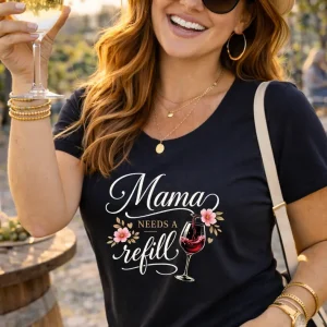 Wine-Ot Mama Needs a Refill T-Shirt | Mame needs wine | Mothersday T-Shirt