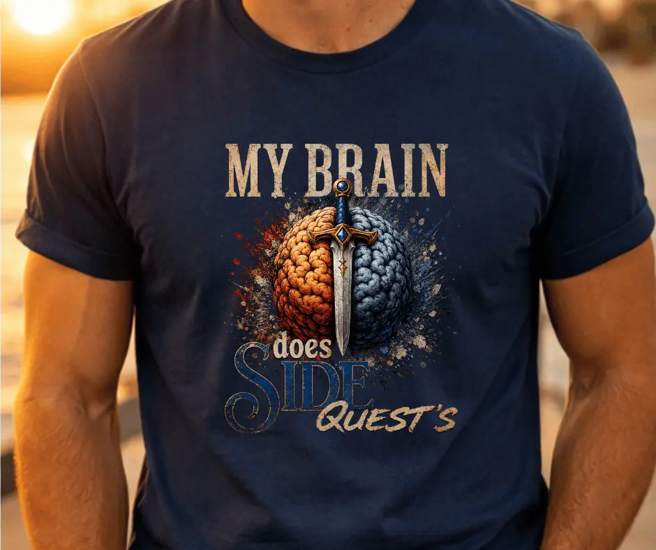 Wine-Ot My Brain Does Side Quests Tee | adhd t-shirt | Funny ADHD shirt