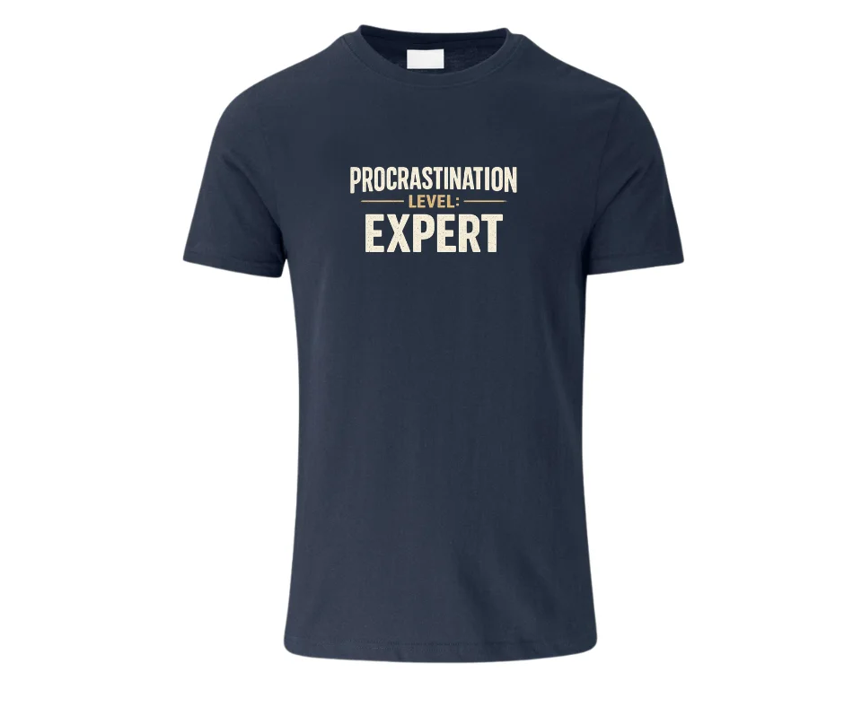 Wine-Ot Procrastination Level: Expert Funny Graphic T-Shirt | ADHD Tee | Humorous Tee
