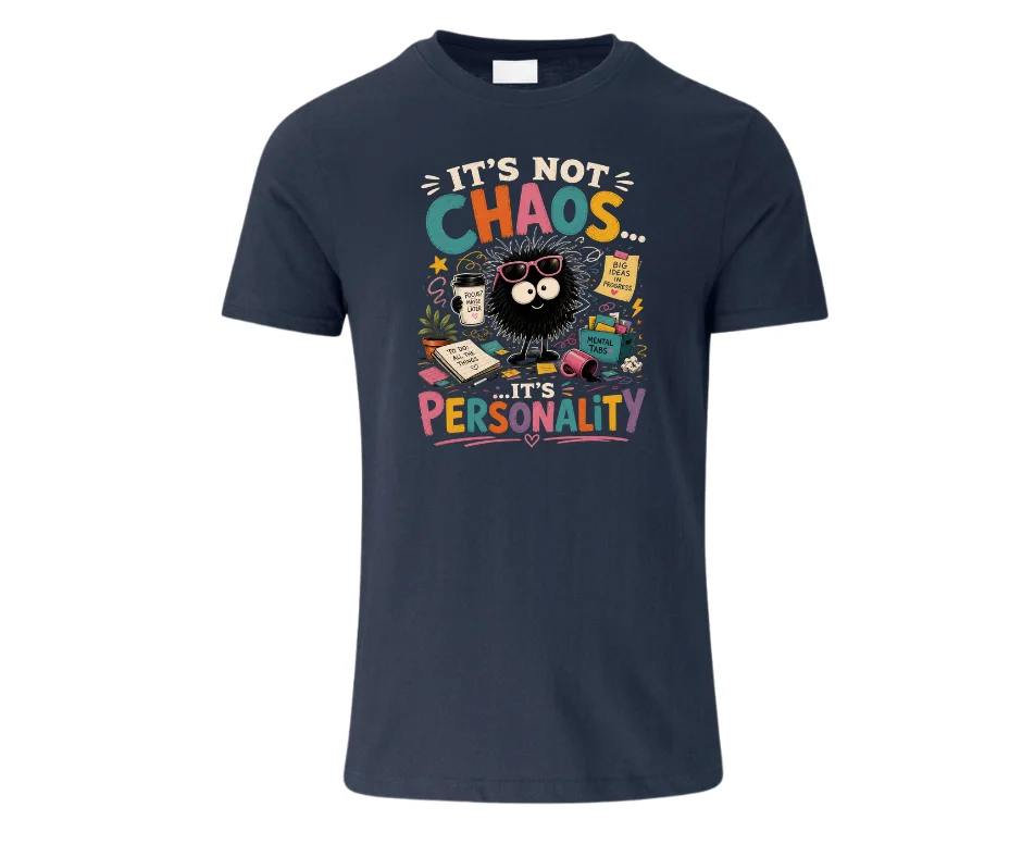Wine-Ot It’s Not Chaos, It’s Personality Funny ADHD Graphic T-Shir | ADHD T-Shirt | Chaos Tee