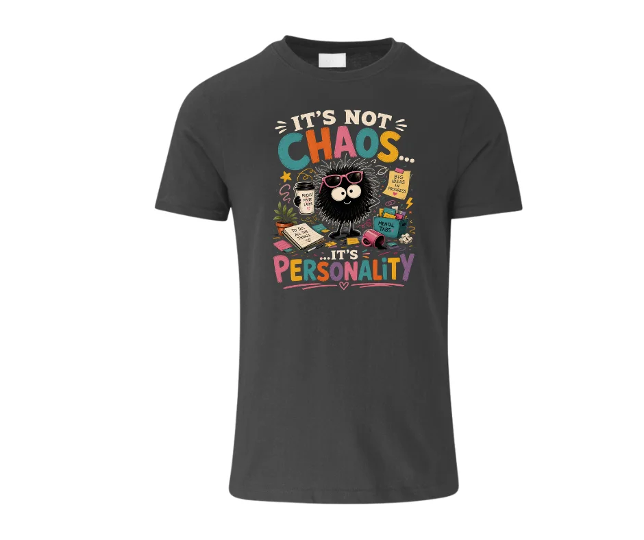 Wine-Ot It’s Not Chaos, It’s Personality Funny ADHD Graphic T-Shir | ADHD T-Shirt | Chaos Tee