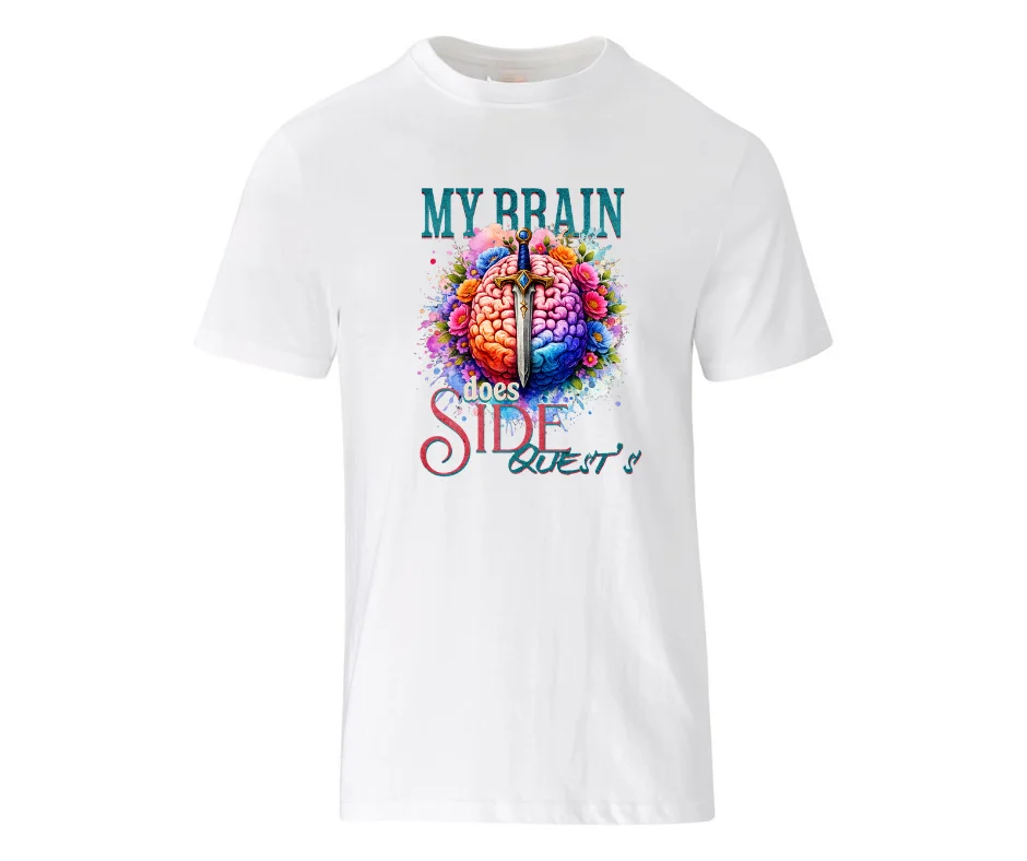 Wine-Ot My Brain Does Side Quests Tee | adhd t-shirt | Funny ADHD shirt