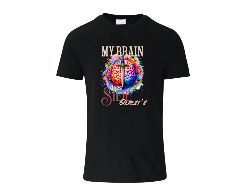 Wine-Ot My Brain Does Side Quests Tee | adhd t-shirt | Funny ADHD shirt