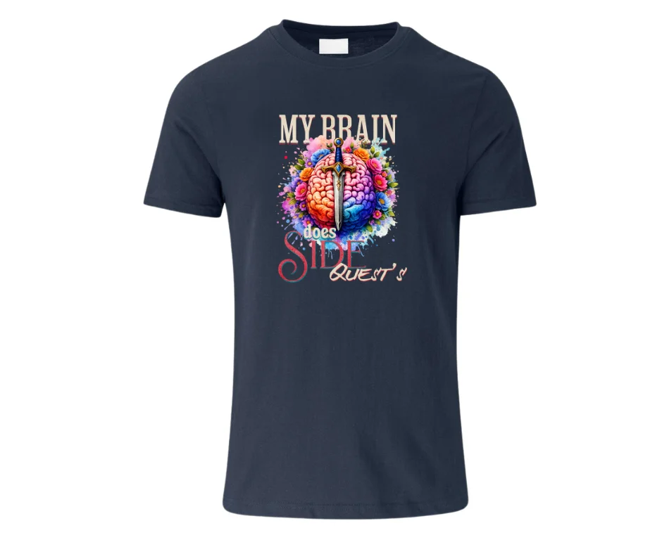 Wine-Ot My Brain Does Side Quests Tee | adhd t-shirt | Funny ADHD shirt