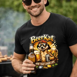wine-Ot BeerKat – Livin’ That Lager Life T-Shirt | Beer Tee