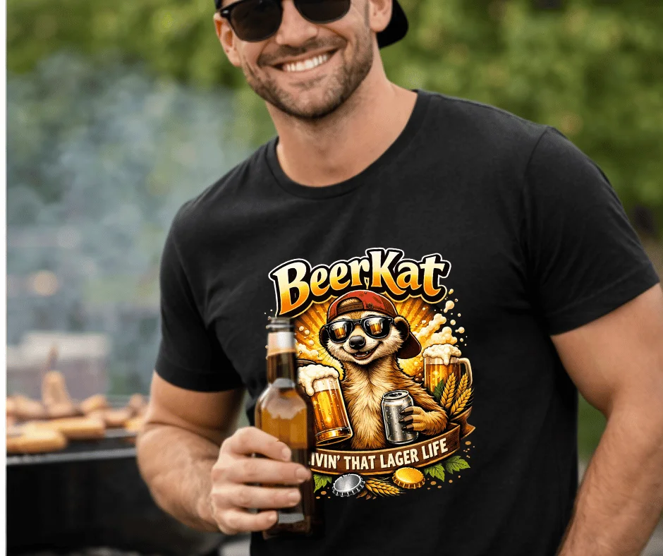 wine-Ot BeerKat – Livin’ That Lager Life T-Shirt | Beer Tee